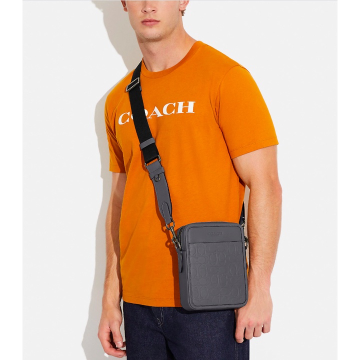 AUTHENTIC/ORIGINAL Coach Sullivan Crossbody Men's Bag In GRAY Signature