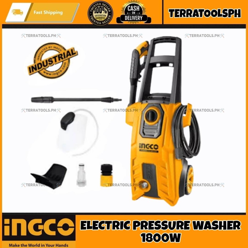 INGCO Pressure Washer 1800W (HPWR18008P) Shopee Philippines