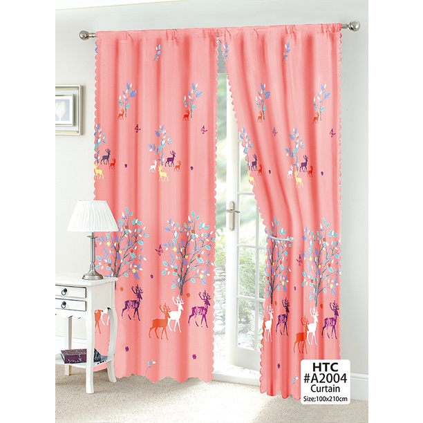 COD1 Piece Kurtina Bright Pink Peach Curtain 100x210cm For Window Door   Ph 11134201 23020 7b5h5n35slnvbd