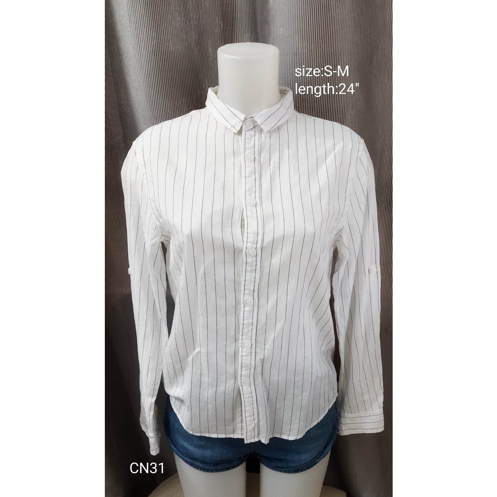 Preloved Ukay White Blouse Thrifted White Korean Tops For Women