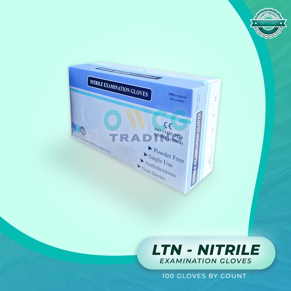[24 HOURS SHIPOUT] LTN Nitrile Examination Gloves 100pcs/box Shopee
