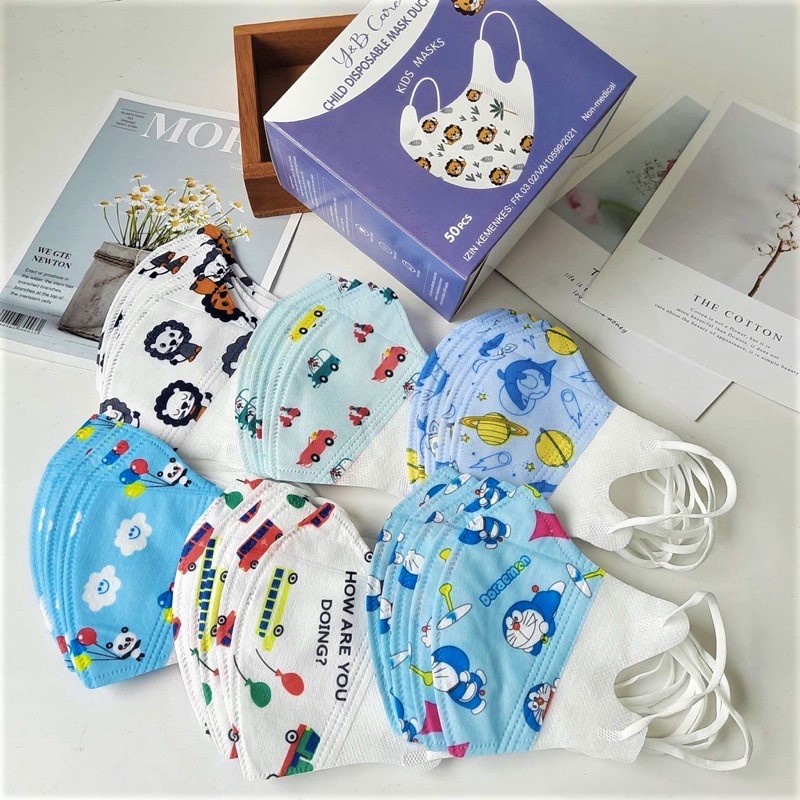 10pcs Children KN95 5D 3D Mask 4ply 5D KN95 Face Mask for Kids Printed ...