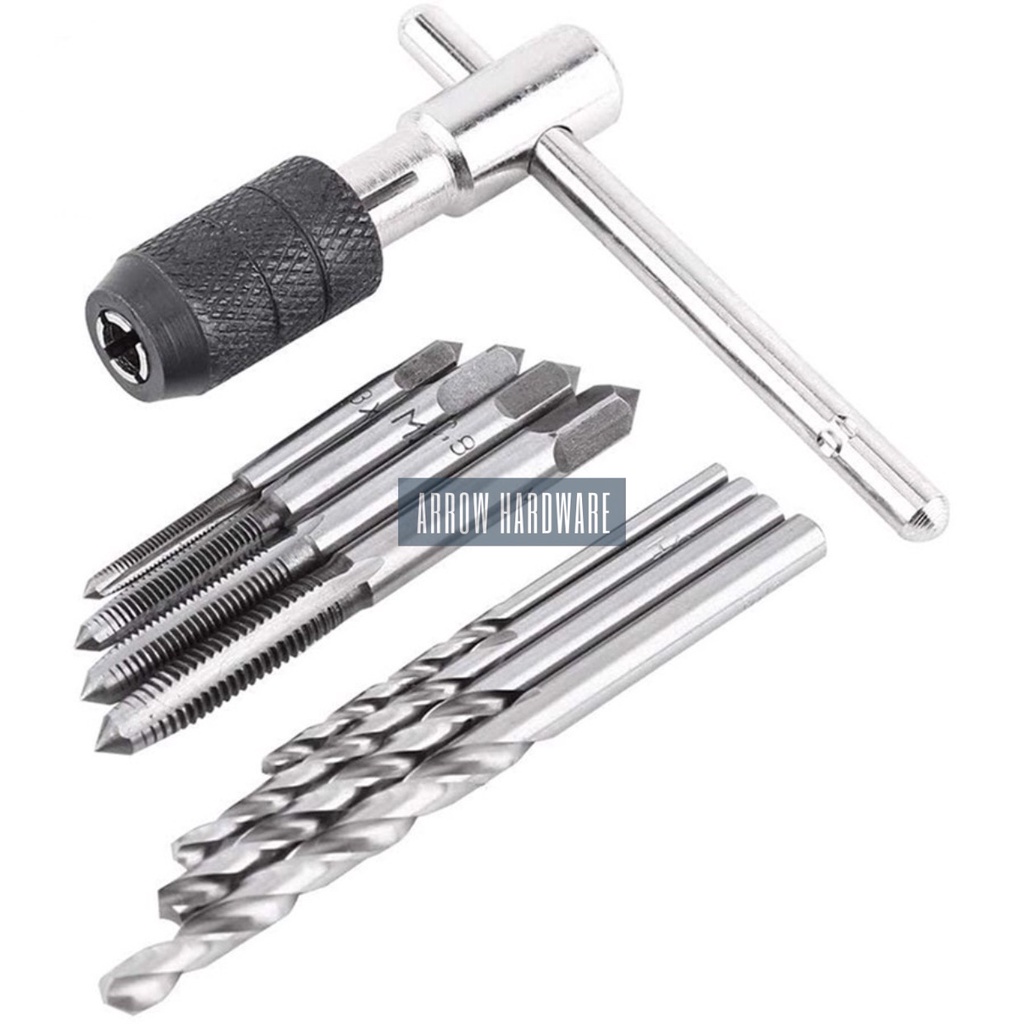 Hakkin 9 Pcs Adjustable T-Handle Tap Holde Wench, Machine