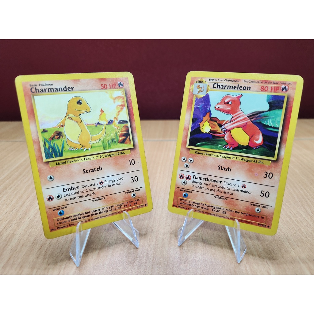 [Vintage] 1999 Base Set Charmander and Charmeleon 46/102 and 24/102