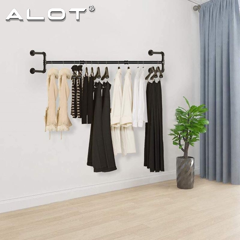 ALOT Metal Clothes Rack Detachable Wall Clothes Rack Wardrobe Storage