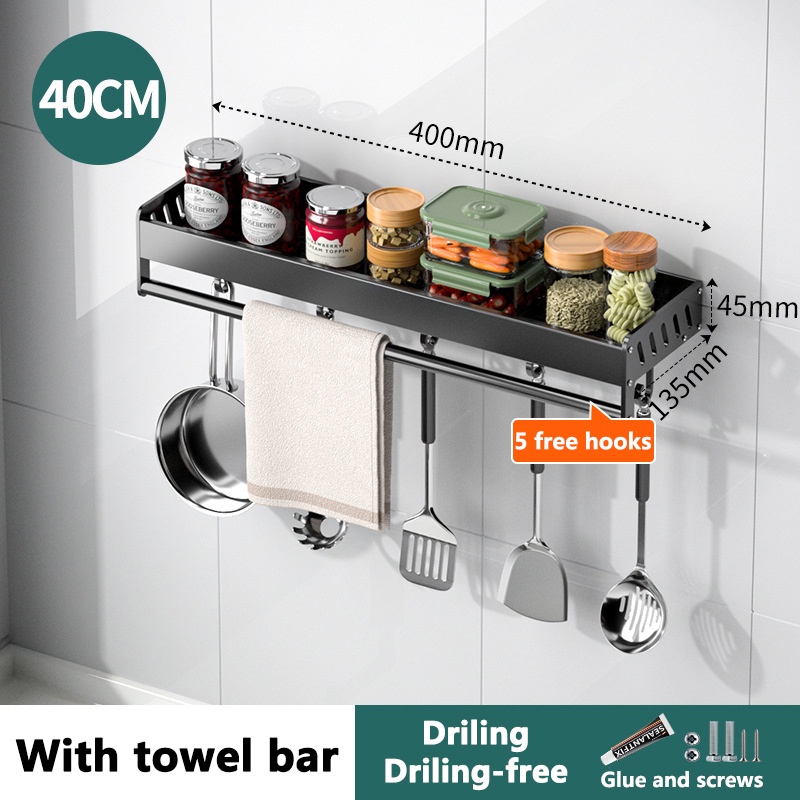 Kitchen Organizer Condiments Organizer Spice Rack Hanging Wall Mounted ...