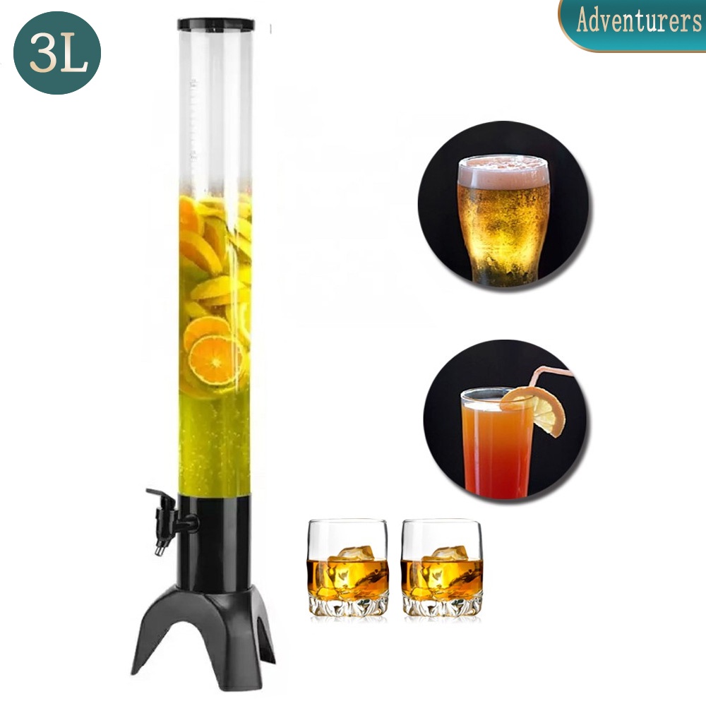 Beer Tower, Removable Ice Tube Threelegged Beer Tap Tower 3L Draft
