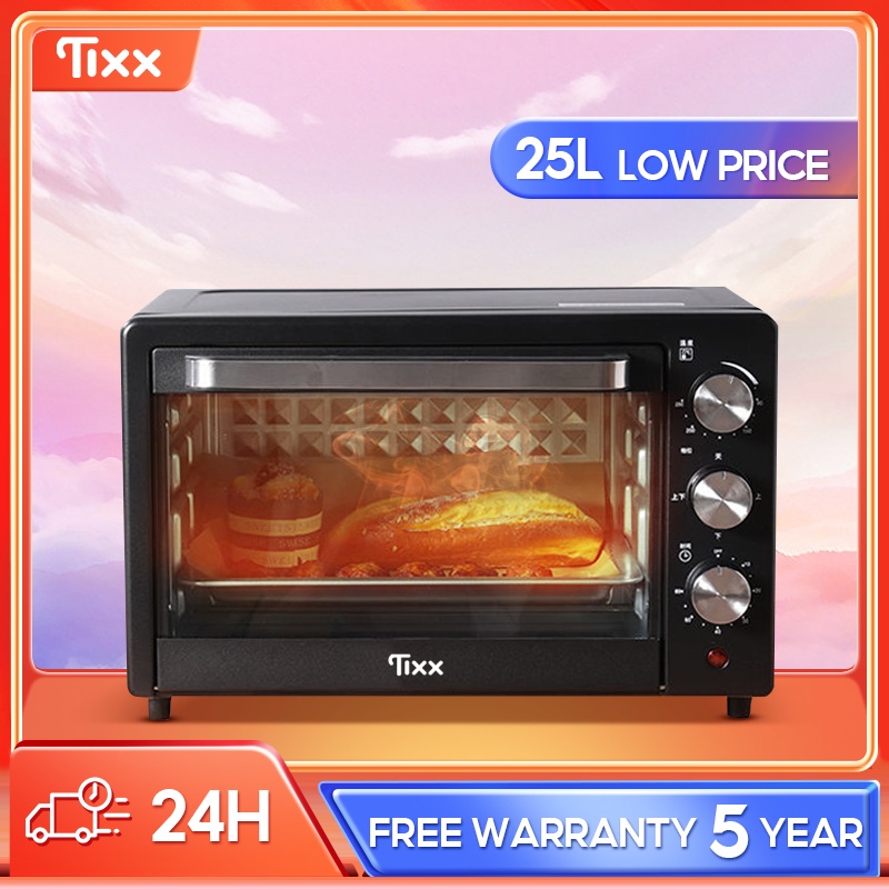 Tixx Oven Toaster for Baking With Timer DoubleDeck 25L/15L Shopee
