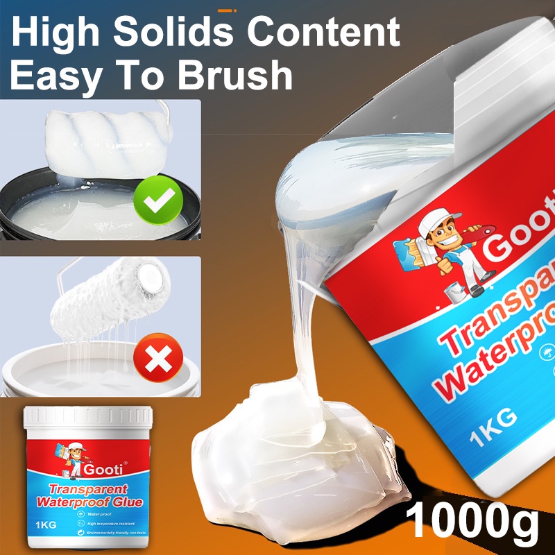 1000G with brush Super Waterproof Sealant Glue Flexible Rubber Coating Roof Sealant Shopee