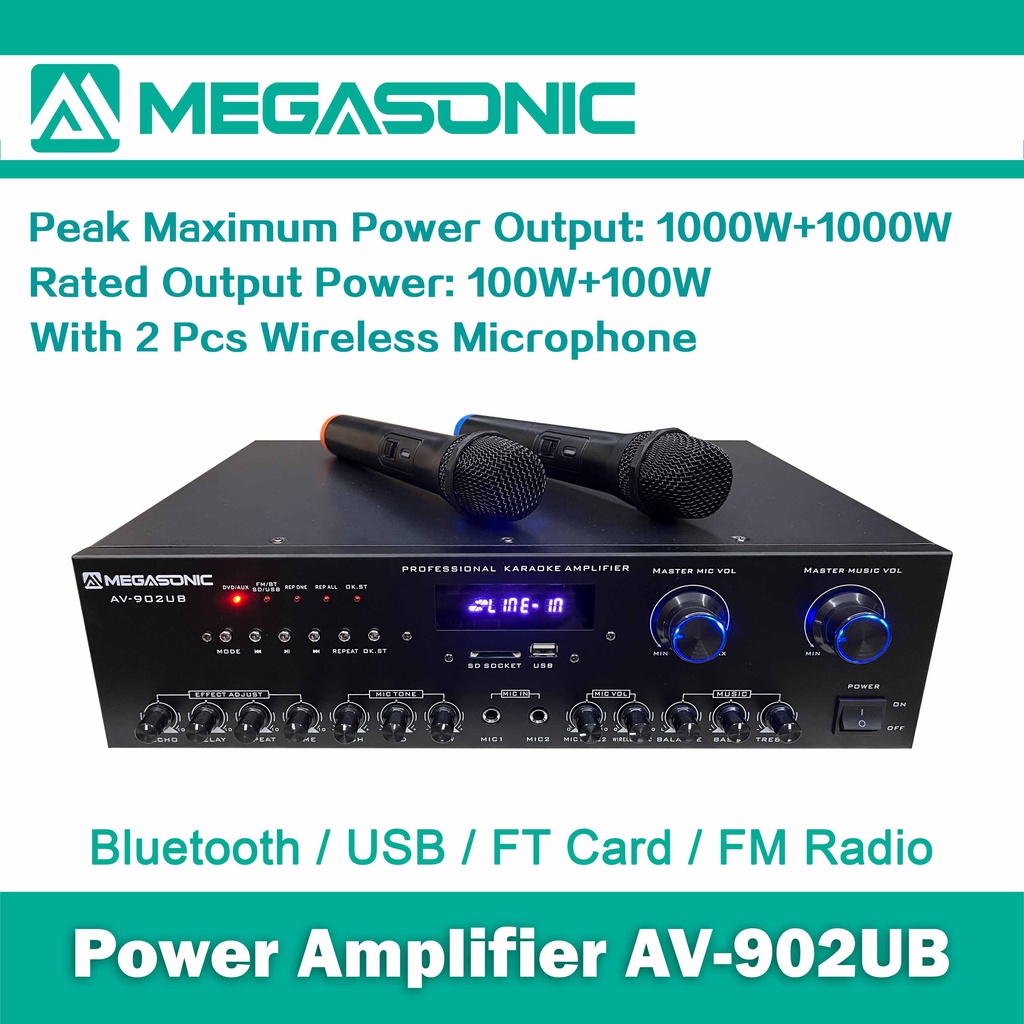 Megasonic Power Amplifier AV 902UB Shopee Philippines