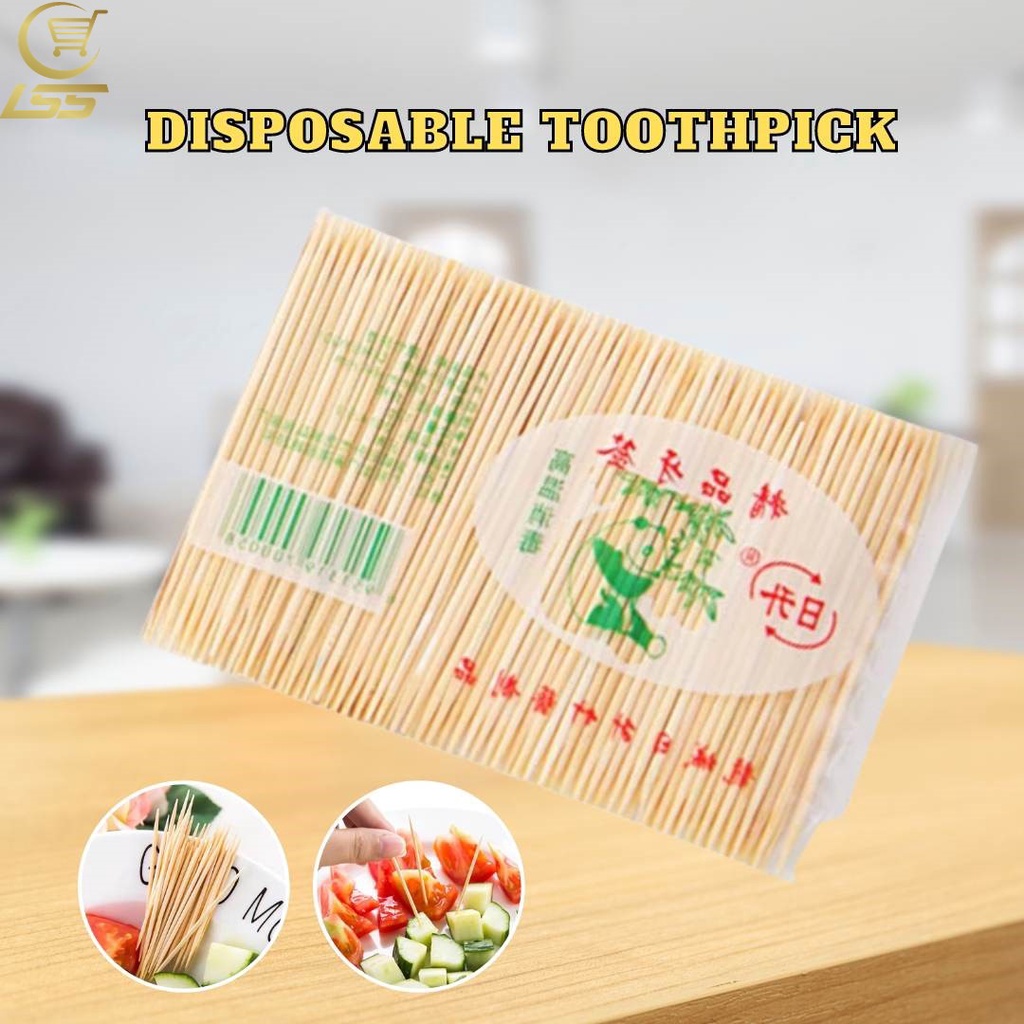 Efeq 100pcs Disposable Toothpicks Bamboo Toothpick Disposable Fruit