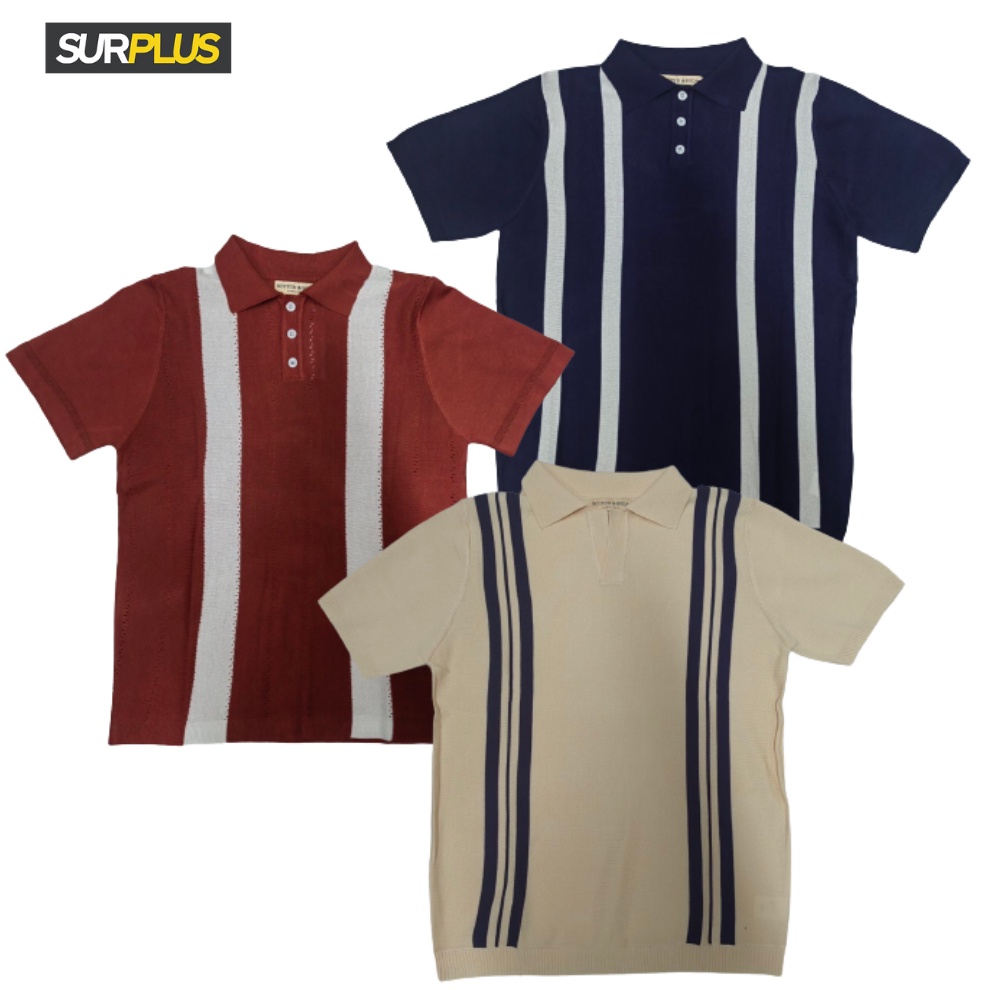 Surplus Men's Knit Polo Short Sleeve Striped Shirt | Shopee Philippines