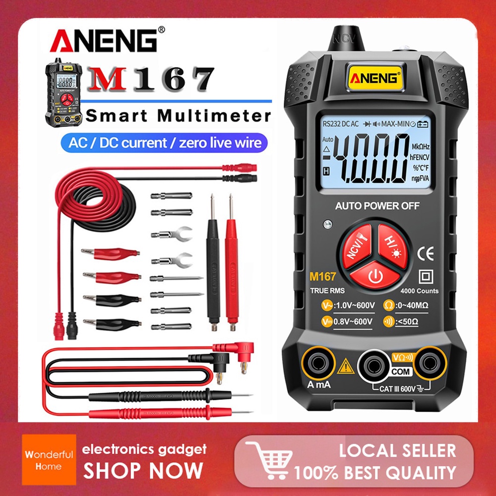 【Philippine spot】ANENG M167 Digital Multimeter 4000 Counts AC/DC