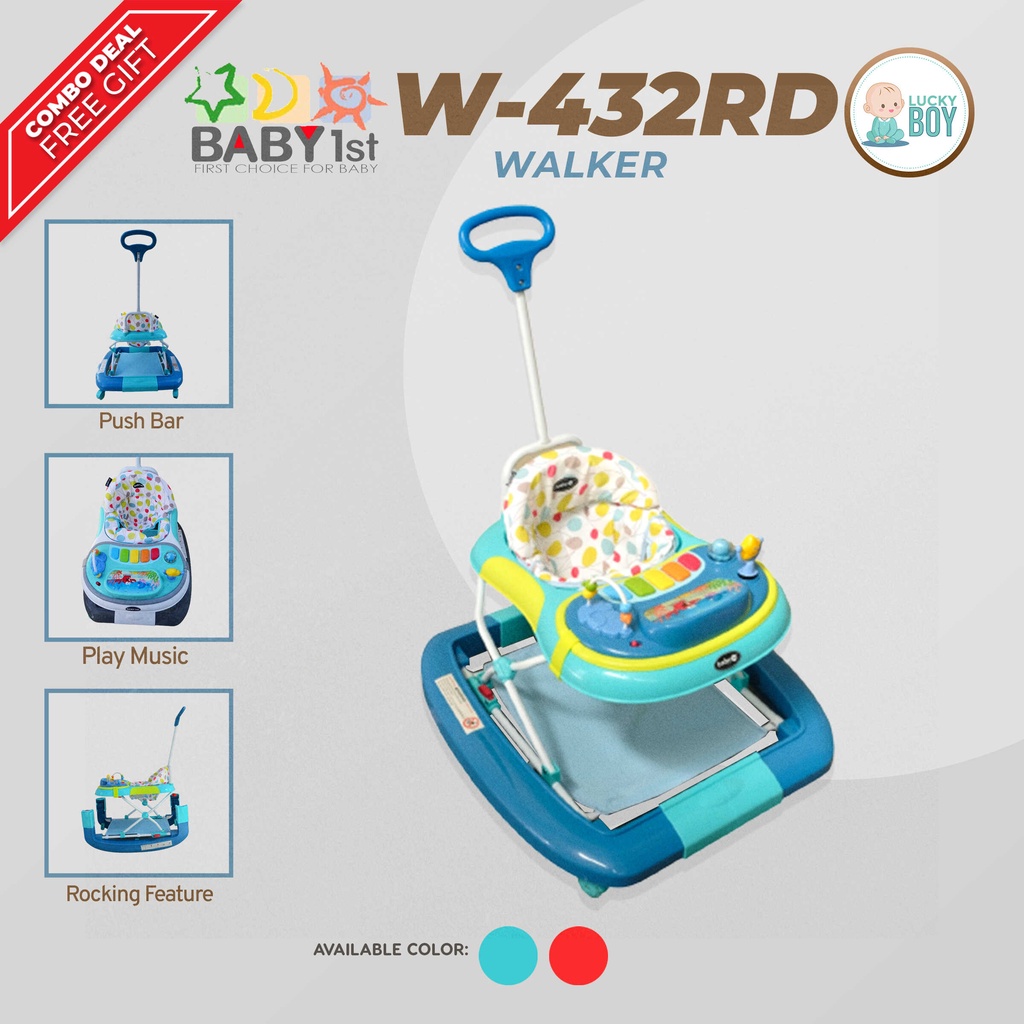 Baby 1st 3 in 1 Walker for Baby With Electronic Toy Tray, Push Bar ...