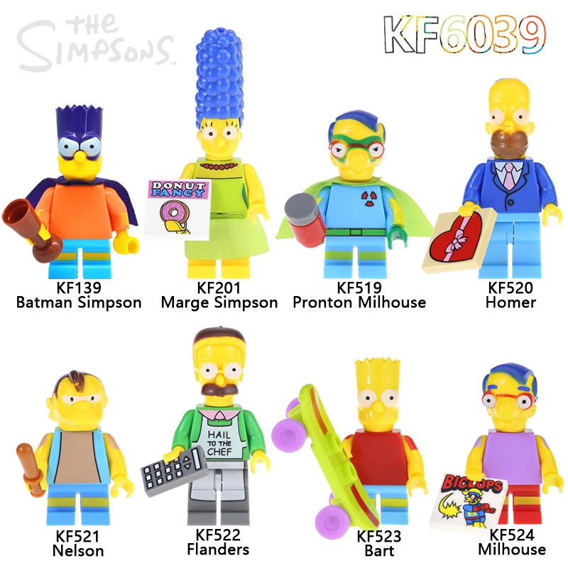 Cartoon Series The Simpsons Family Minifigures Building Blocks Toys For