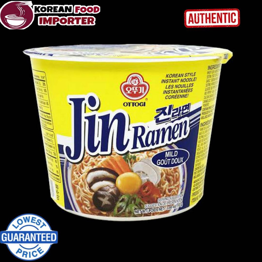 Ottogi Jin Ramen Big Cup Hotmild 110g Authentic Korean Products