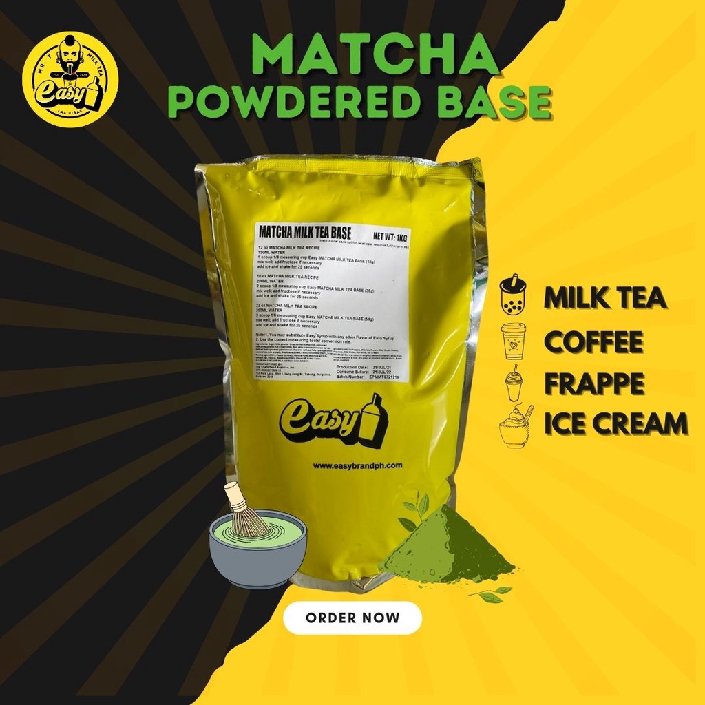 Easy brand Matcha Powder 1 kg- for milktea, frappe, hot drink | Shopee ...