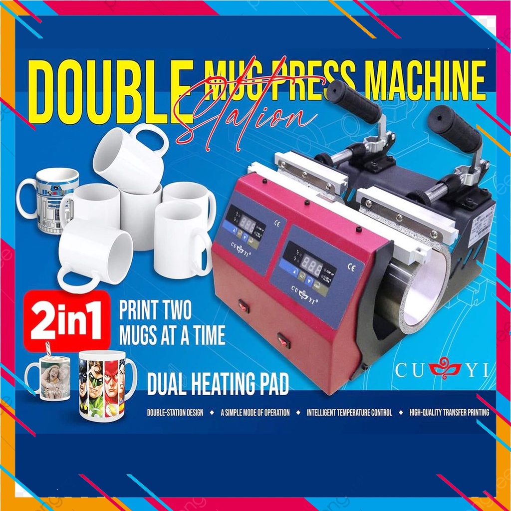 Cuyi Mug Press Machine Double Station 2in1 Shopee Philippines 9984