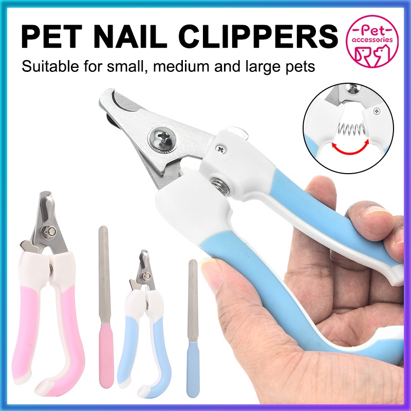 Pet Nail Clipper Nail Cutter STAINLESS NAIL CLIPPER W/ NAIL FILE TOOL FOR DOGS&CATS Shopee