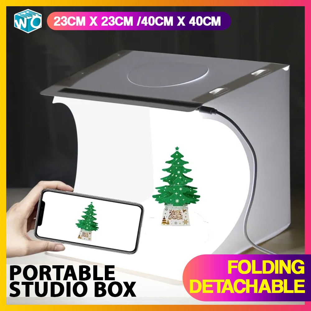 Portable Studio Box - Mini Photo Studio Light Box LED Lights Room ...