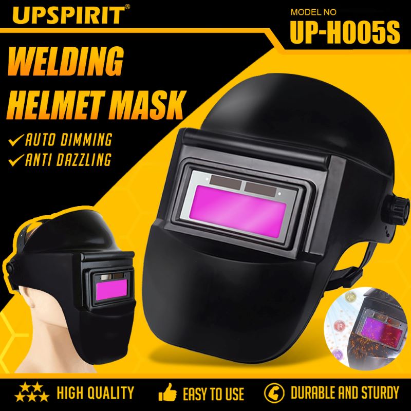 Auto Darkening Welders Helmet Mask Welding Grinding Blue & 5 X Lens Cover - View #2