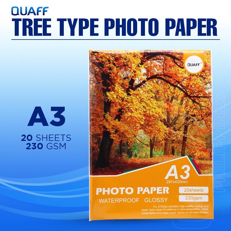 Quaff A3 Size Glossy Photo Paper 230gsm 20 Sheets Shopee Philippines