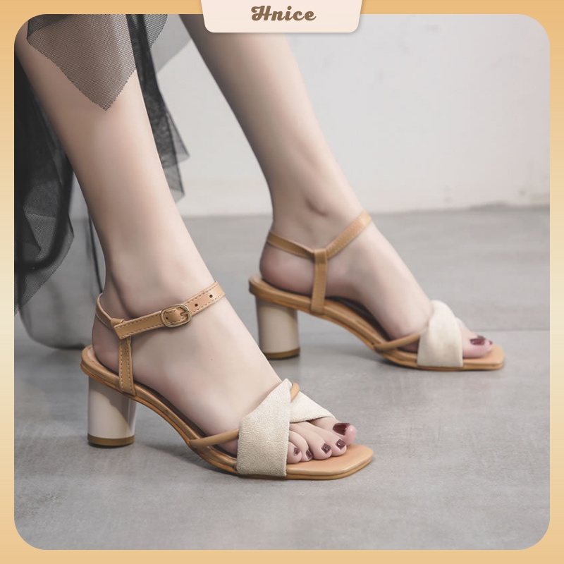 Fashion Sandals Women's High Heel Sandals Chunky Heel Sandals Korean