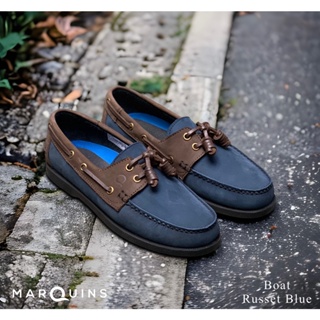 Marquins Genuine Leather Boat Shoes for MEN - Coal Black (30