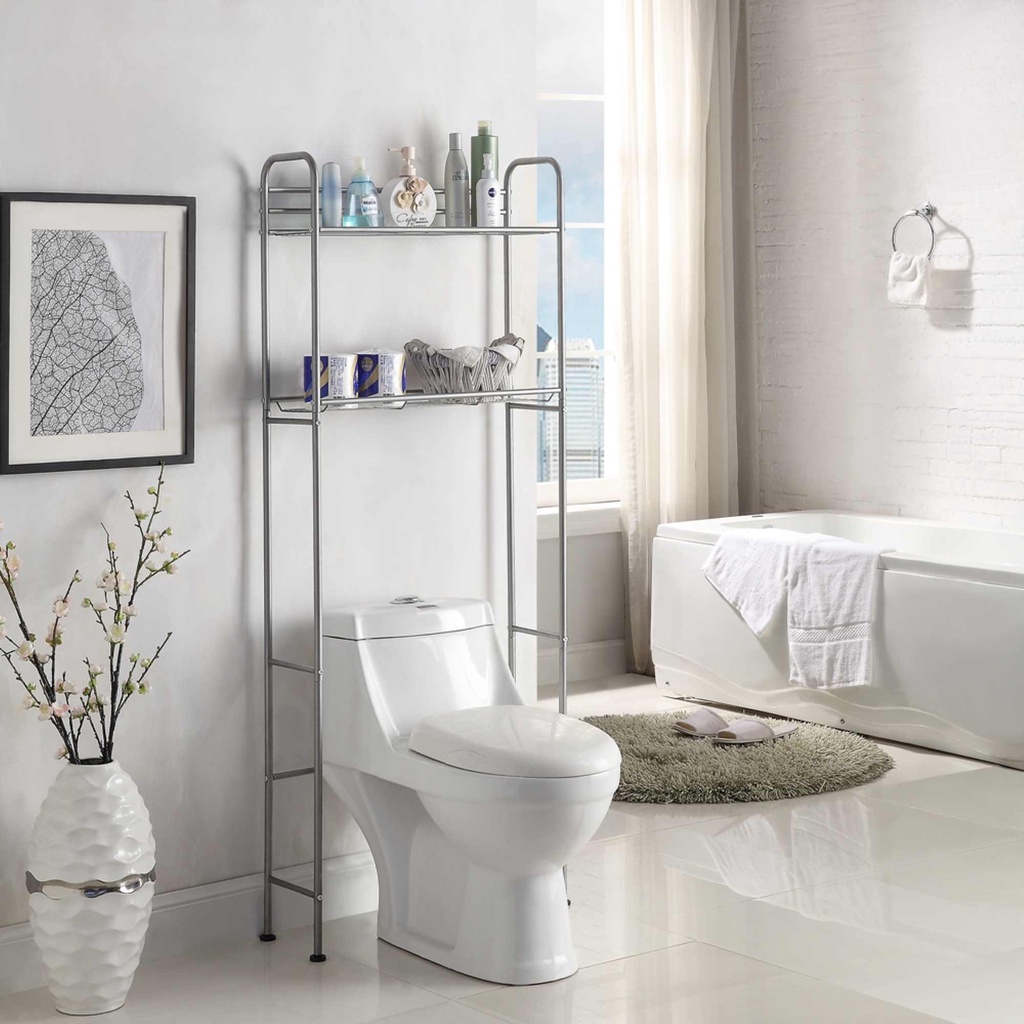 Doublelayer Storage Rack Toilet Rack Modern Bathroom Rack Is Suitable