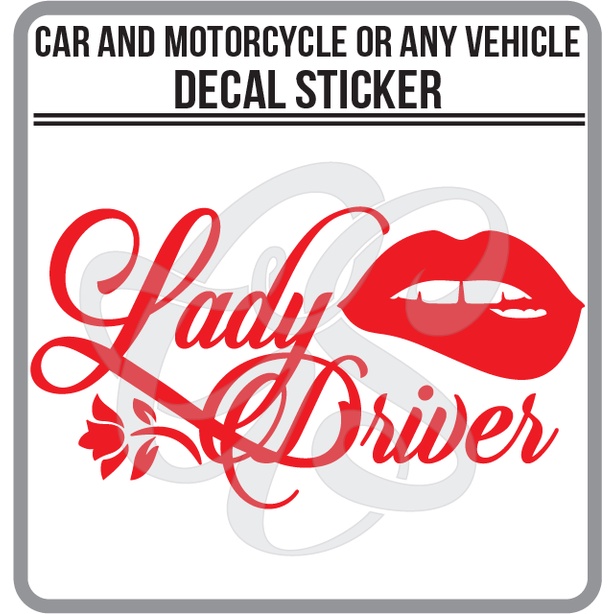 Lady Driver Lips_ Design_Car _Motorcycle_E-Bike_Any Vehicle_Decal ...