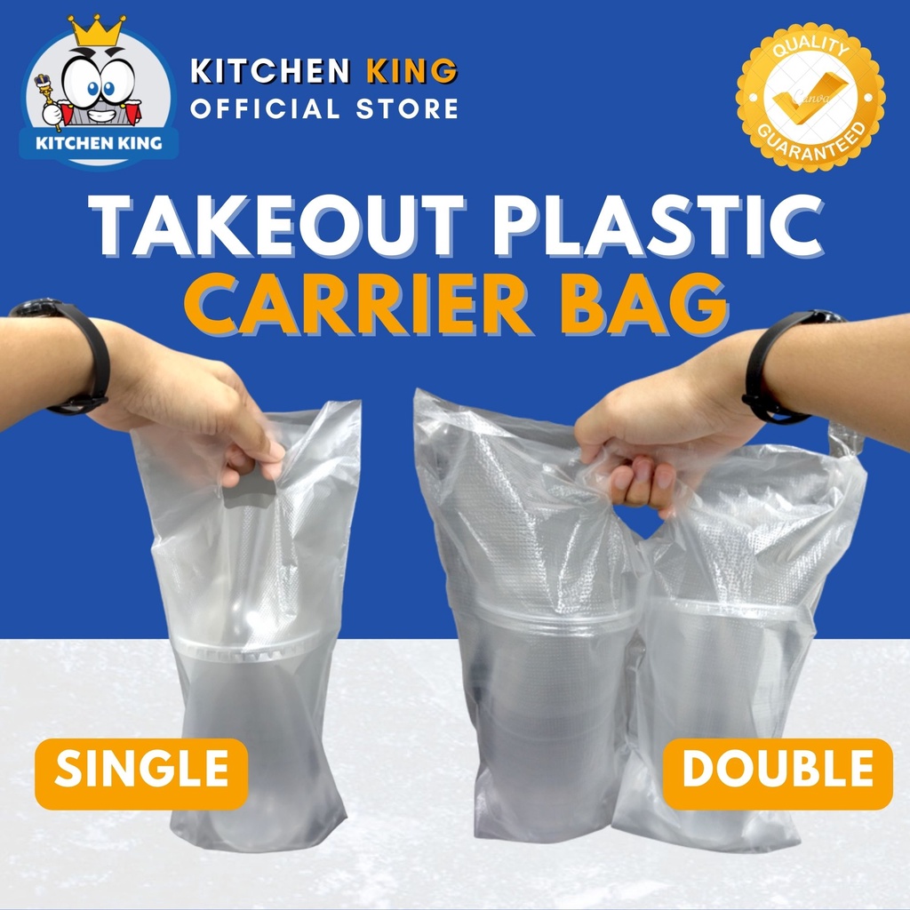 Take Out Plastic Bag for Milk Tea / Plastic Carrier Bag [Single/Double