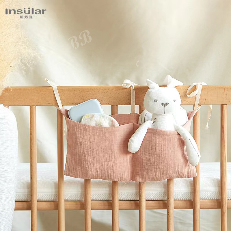 JP436 Baby Crib Storage Bag baby bed Hanging Pouch Baby Cot Diaper Organizer Bag Nappy bag Baby Diaper bag Shopee Philippines