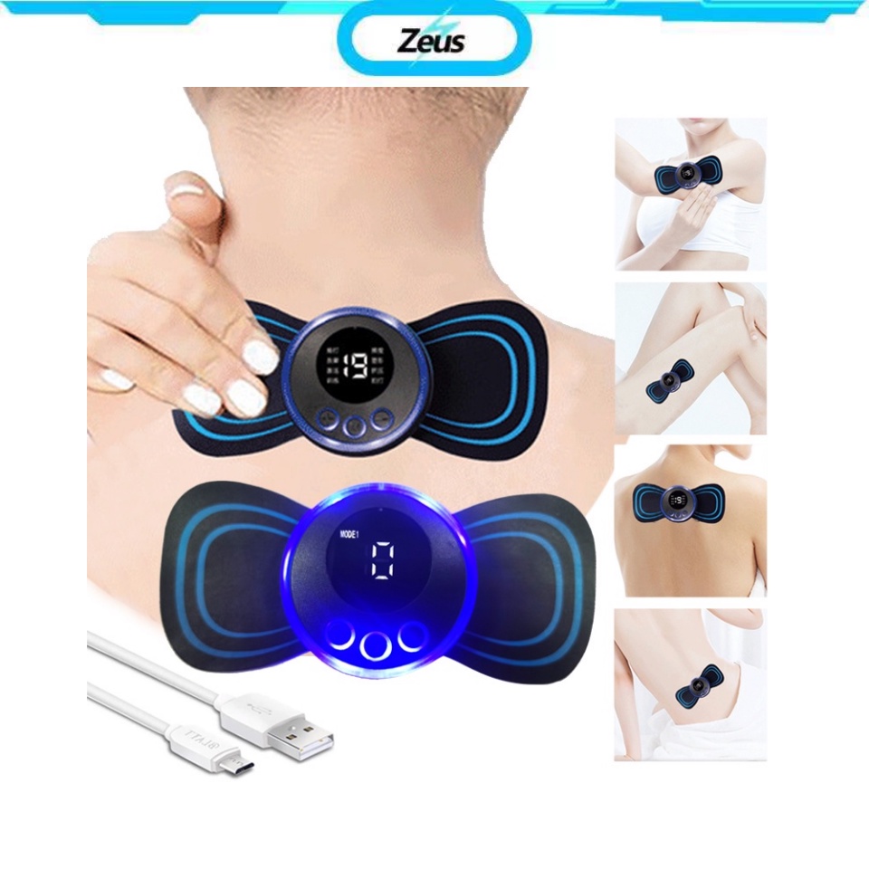 EMS Mini Portable Electric Pulse Neck Massager Cervical Back Muscle ...