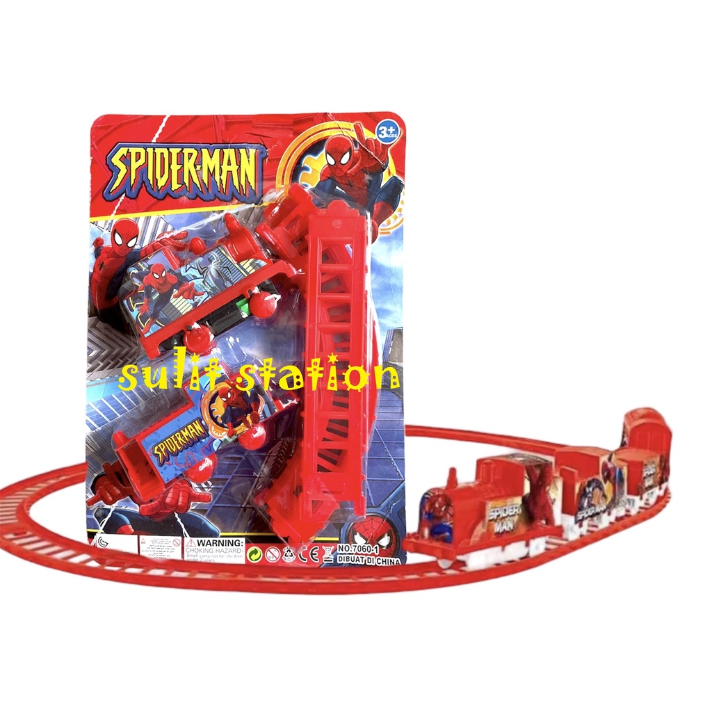 SUPER HERO SPIDERMAN SPIDER MAN BATTERY OPERATED MINI TOY TRAIN with ...