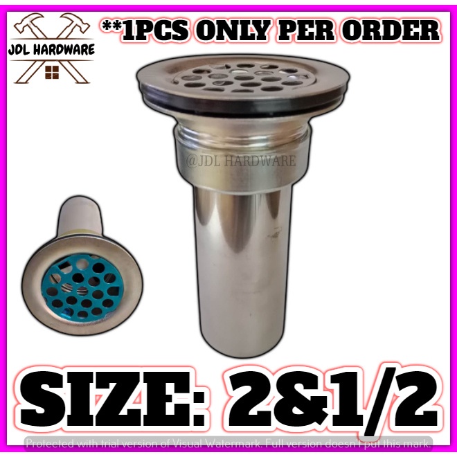 1301 Stainless Duplex Strainer 21/2 Kitchen SInk Single Slot Down