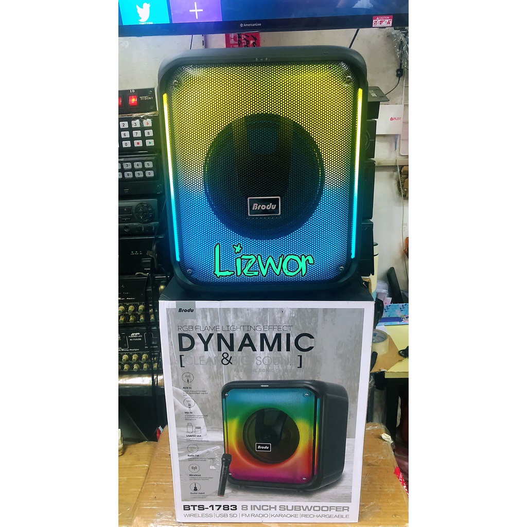 Brudo BTS-1783 bluetooth karaoke speaker with RGB dynamic lighting ...