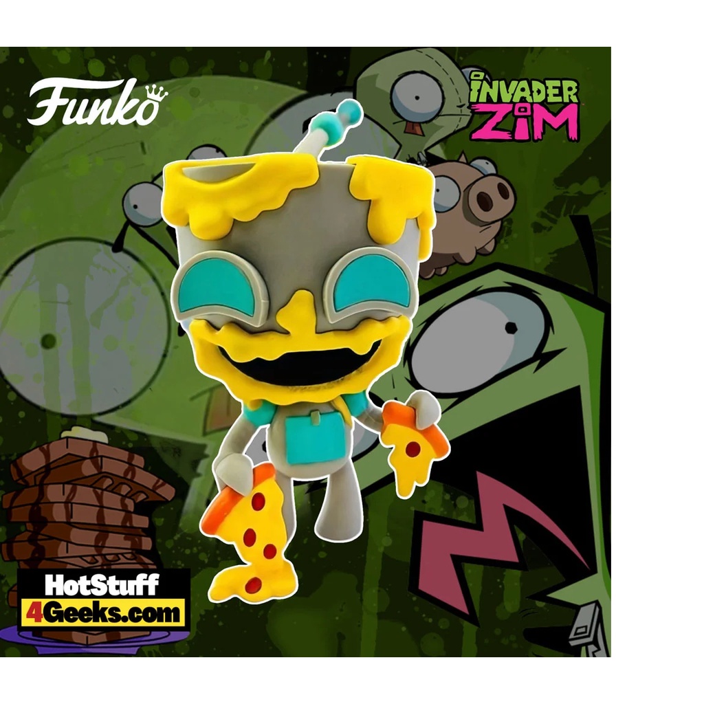 Funko POP! Invader Zim Gir Eating Pizza FSE (1332) with Boss Protector ...