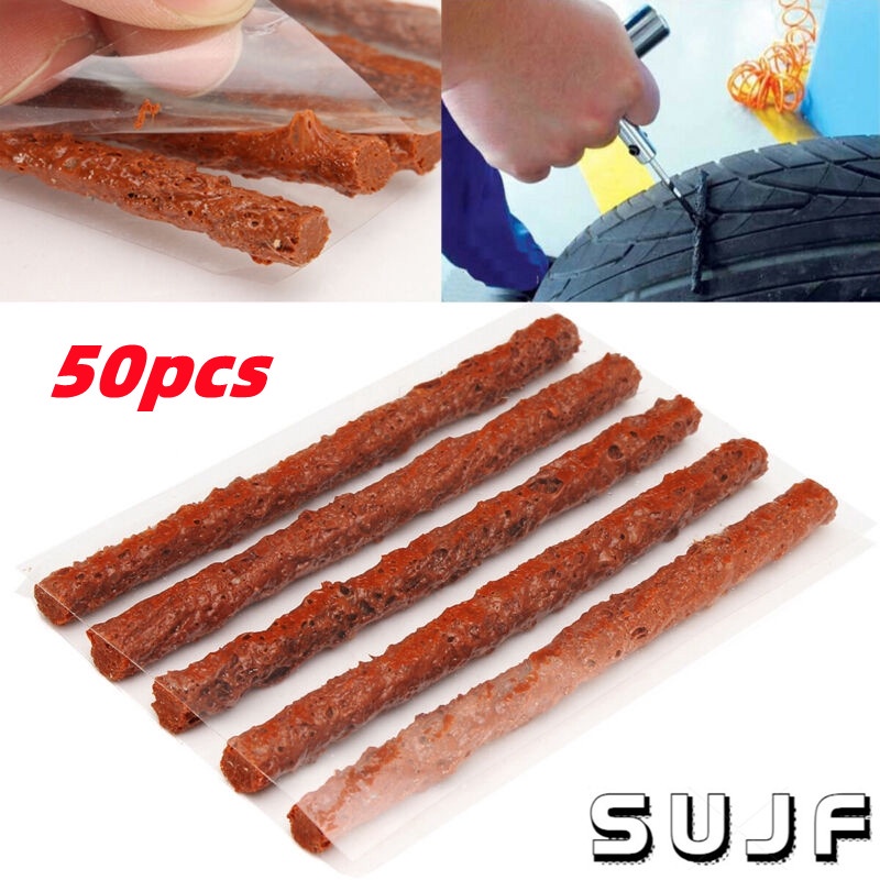 50Pcs Car Bike Tyre Tubeless Seal Strip Plug Tire Puncture Repair Seal