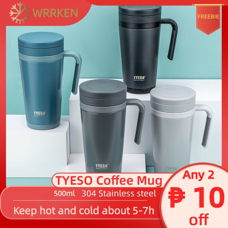 TYESO Insulated Vacuum Tumbler Stainless Steel Office Mug Drink Cup Hot