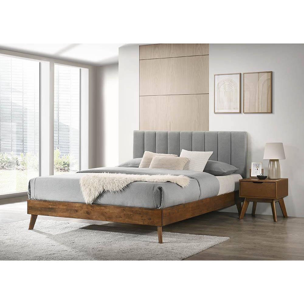 KT662 Malaysian Rubber bed frame With Cotton Padded headboard Shopee