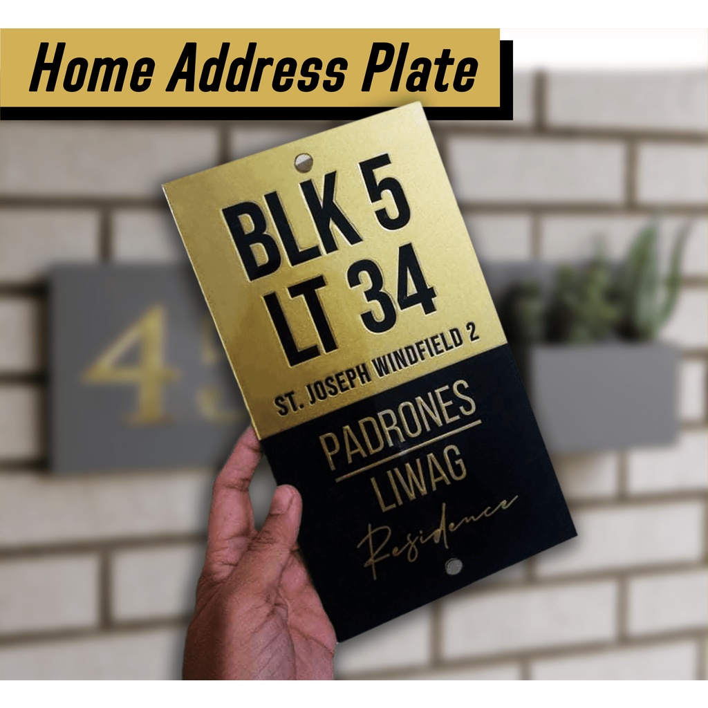 Home Address Plate House Number Plate, House Address Plate, Block Lot ...