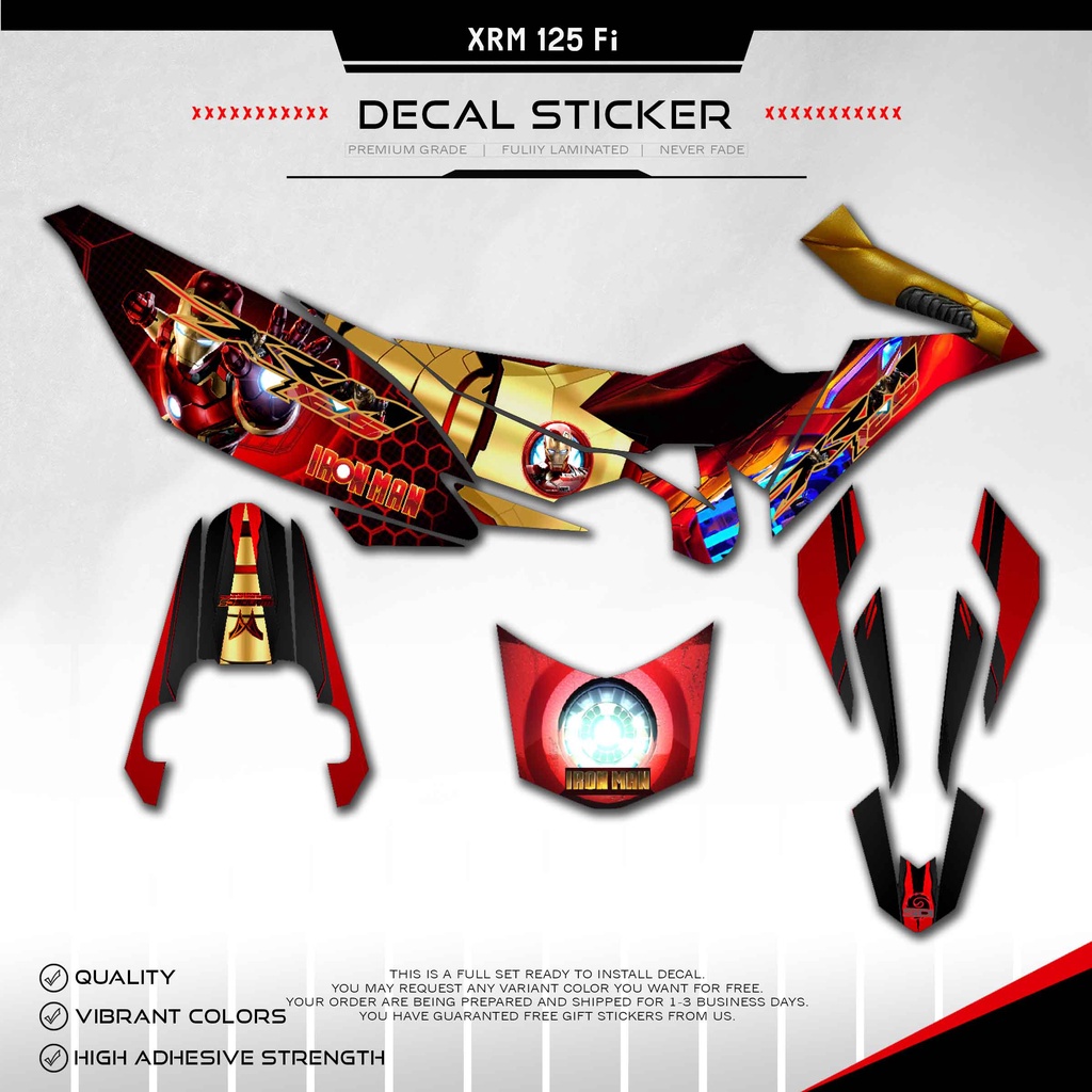 Honda XRM 125 Fi Decals(Wandecs Fully Laminated Gloss Vinyl high