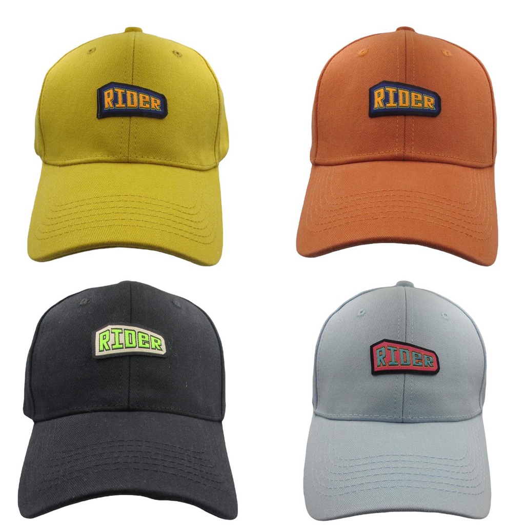 RIDER Patch BLACK/ BLUE/ DARK ORANGE/ LIGHT ORANGE/ YELLOW Baseball Cap ...