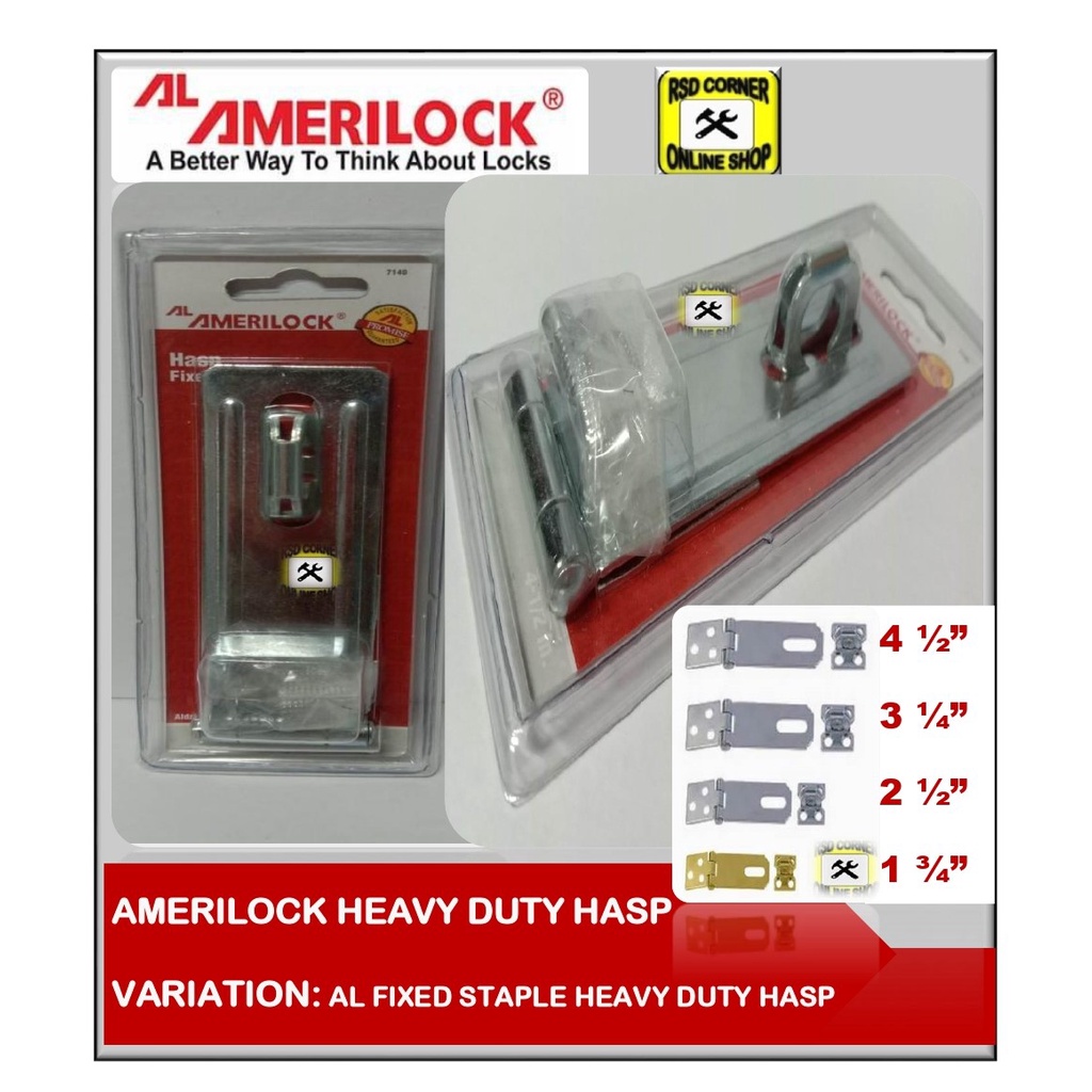 AMERILOCK HEAVY DUTY SAFETY HASP (13/4", 21/2", 31/4", 41/2