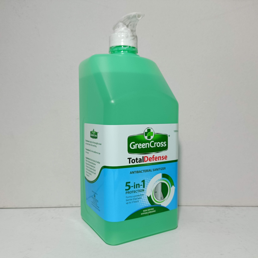GreenCross TOTAL DEFENSE Antibacterial Sanitizer Ethyl Alcohol Green