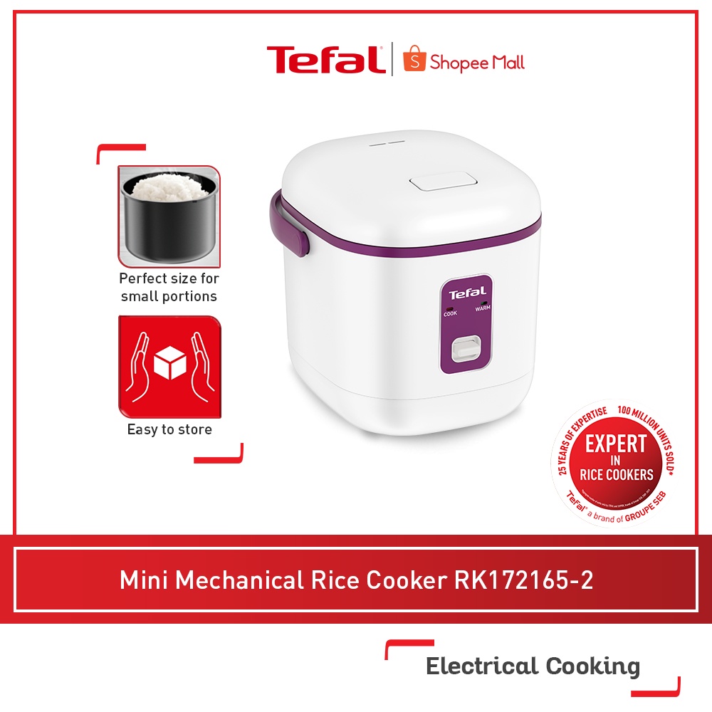 TEFAL Mini Rice Cooker RK1721 0.4L 2Cups NonStick Pot, Easy Storage