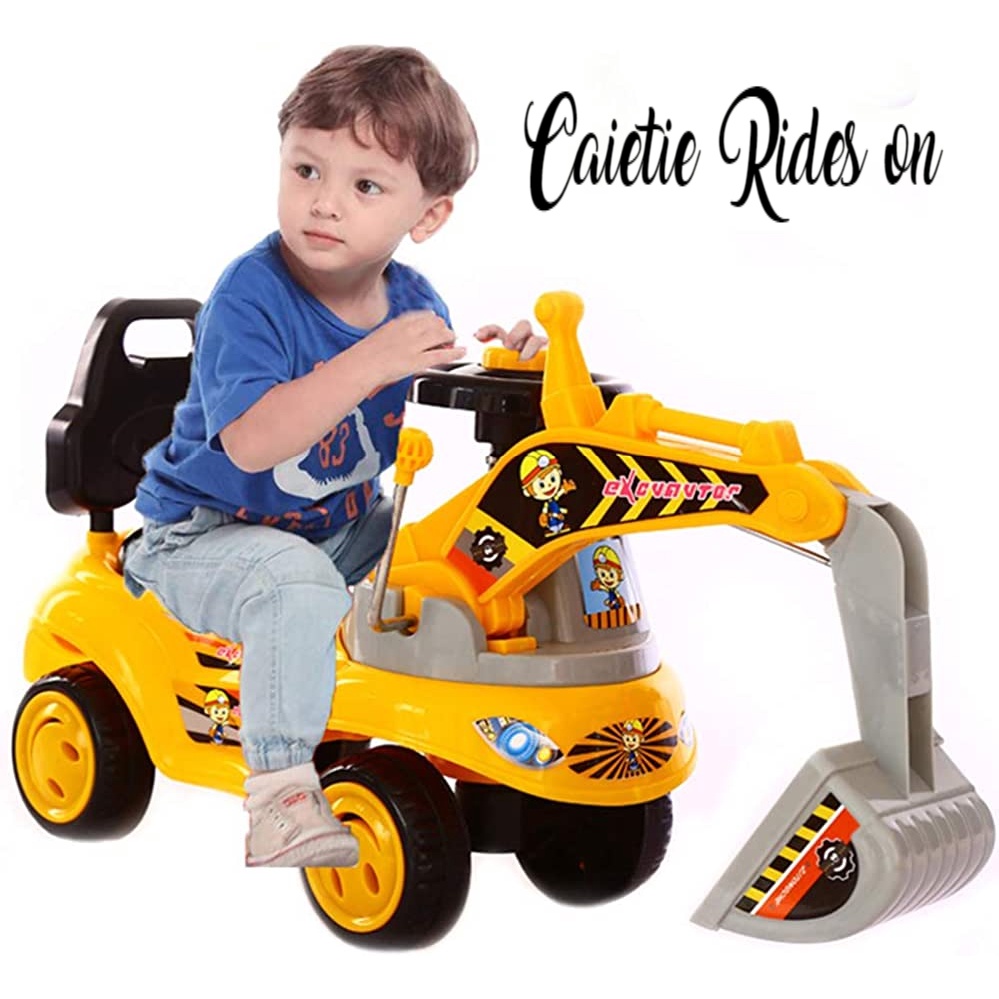 Excavator Ride on Toy for Kids Music Sounds Digger Scooter Tractor Toys