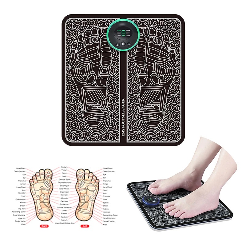 EMS Foot Massager Machine Therapy Foot Massage Pad Mat EMS Electric ...