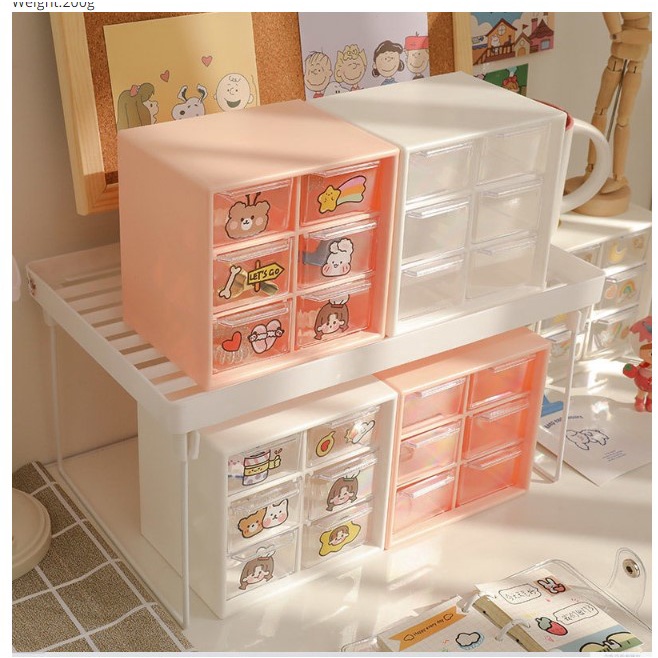 6 Drawer Desktop Storage Box Desk Paper Clips Cosmetic Jewelry Tape ...