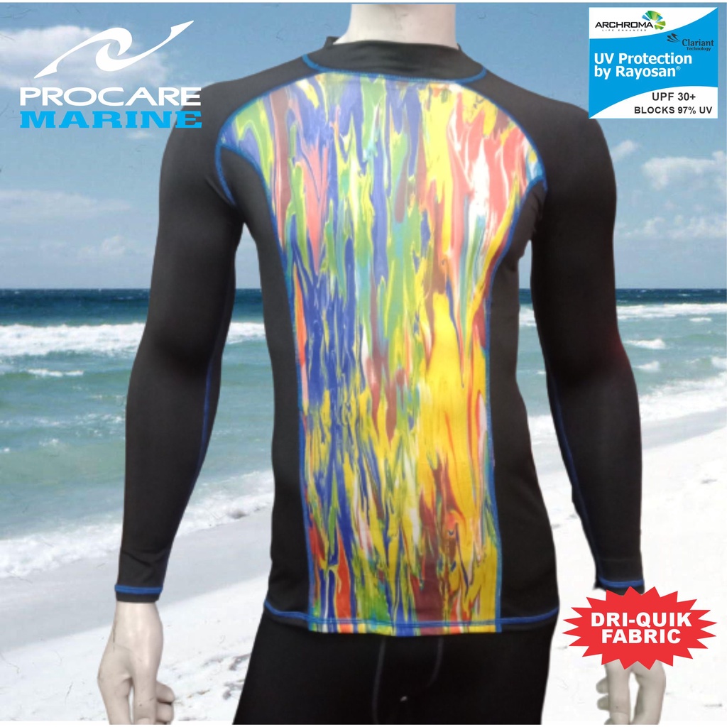 PROCARE MARINE #8379 Men Rash Guard High Neck UltraViolet Protection ...